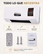 ClimaWall 2 en 1 – Ventilador y Calefactor Eléctrico de Pared con Control Remoto