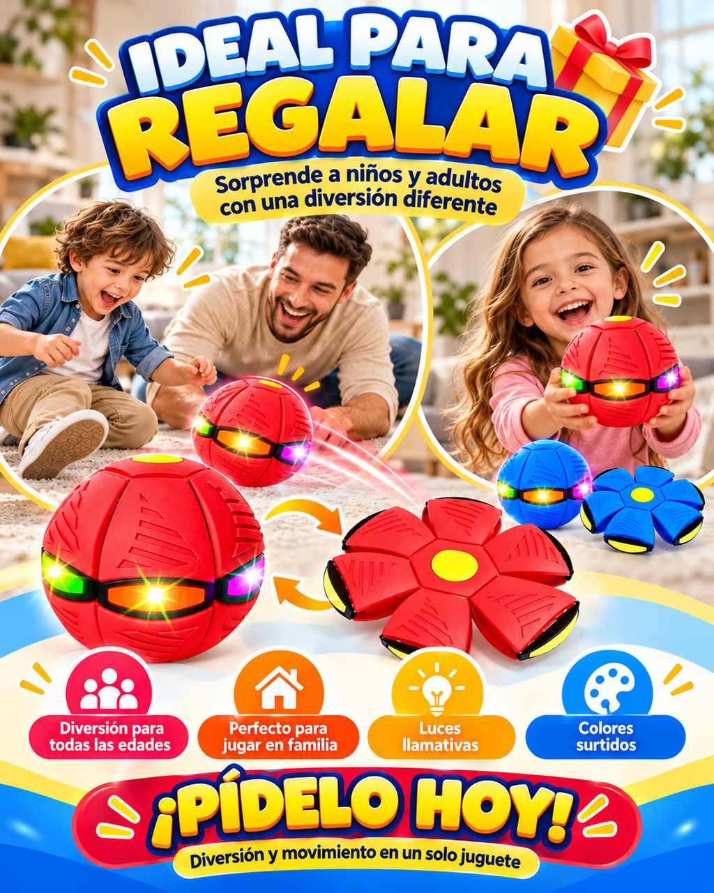 Balón Mágico Transformable - ¡Pasa de disco a pelota en segundos!
