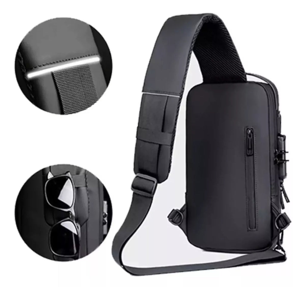 Combo Hombre Moderno: Bandolera Antirrobo + Barbeador Retro Buda