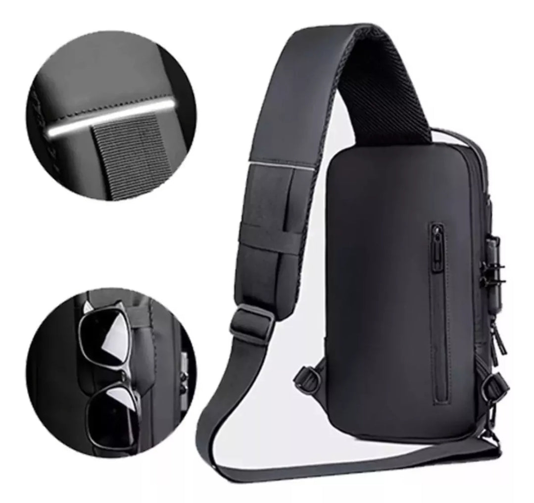 Combo Hombre Moderno: Bandolera Antirrobo + Barbeador Retro Buda