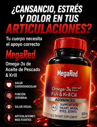 MegaRed® Omega-3 + Krill: Cuida tu corazón, mente y articulaciones