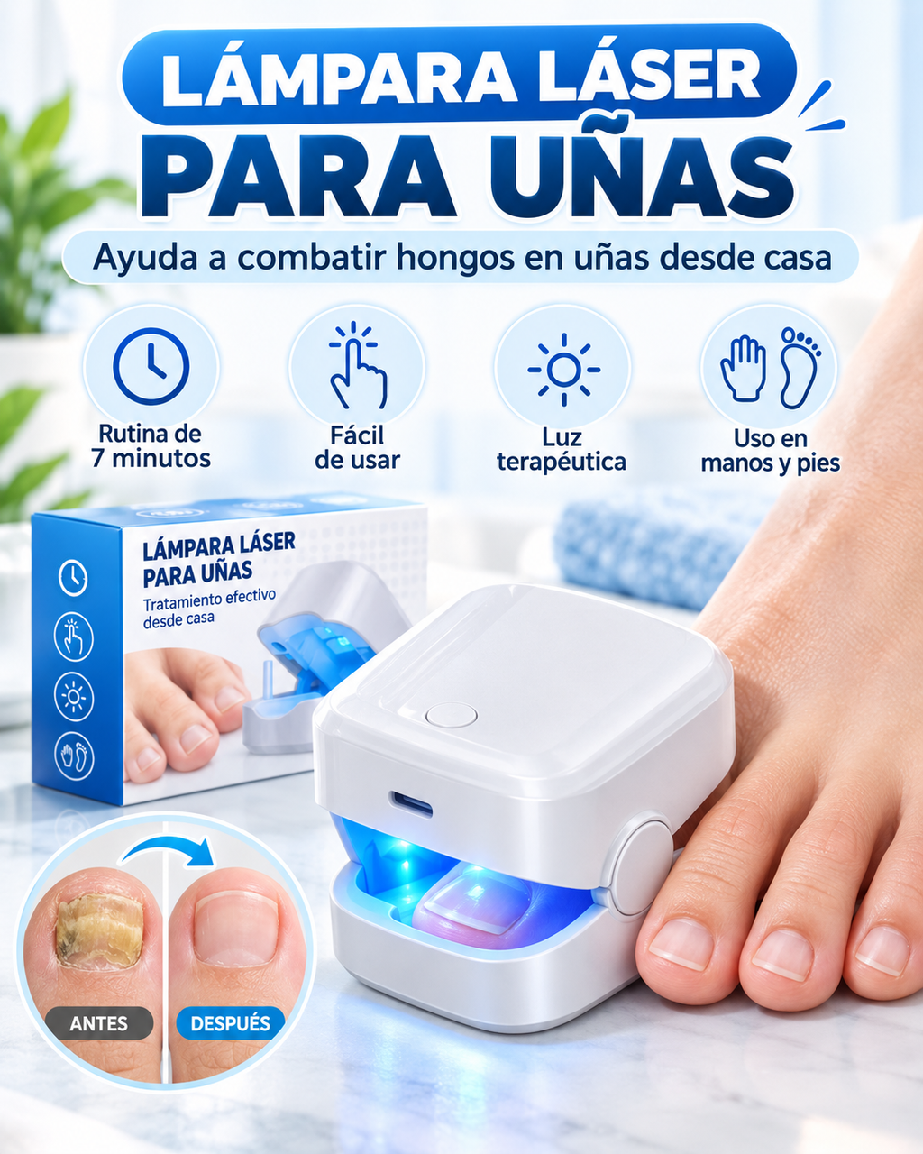 Lámpara Láser De Uñas - Elimina Hongos