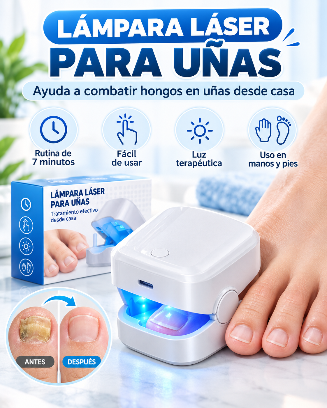 Lámpara Láser De Uñas - Elimina Hongos