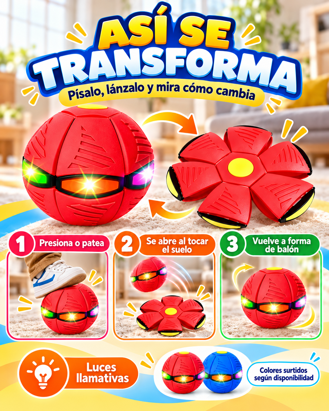 Balón Mágico Transformable - ¡Pasa de disco a pelota en segundos!