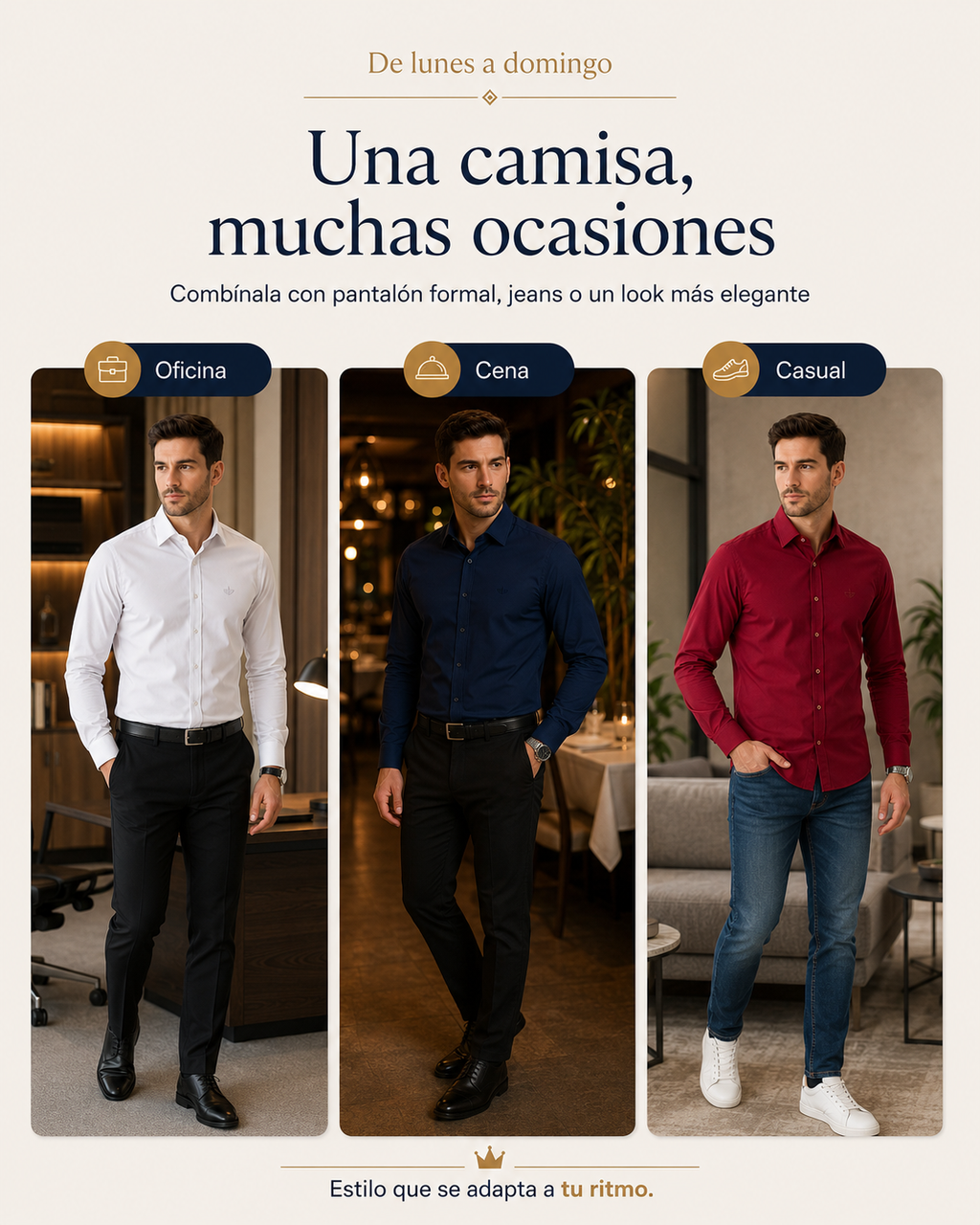 Camisa Élite Classic – Manga Larga en Seda Mango