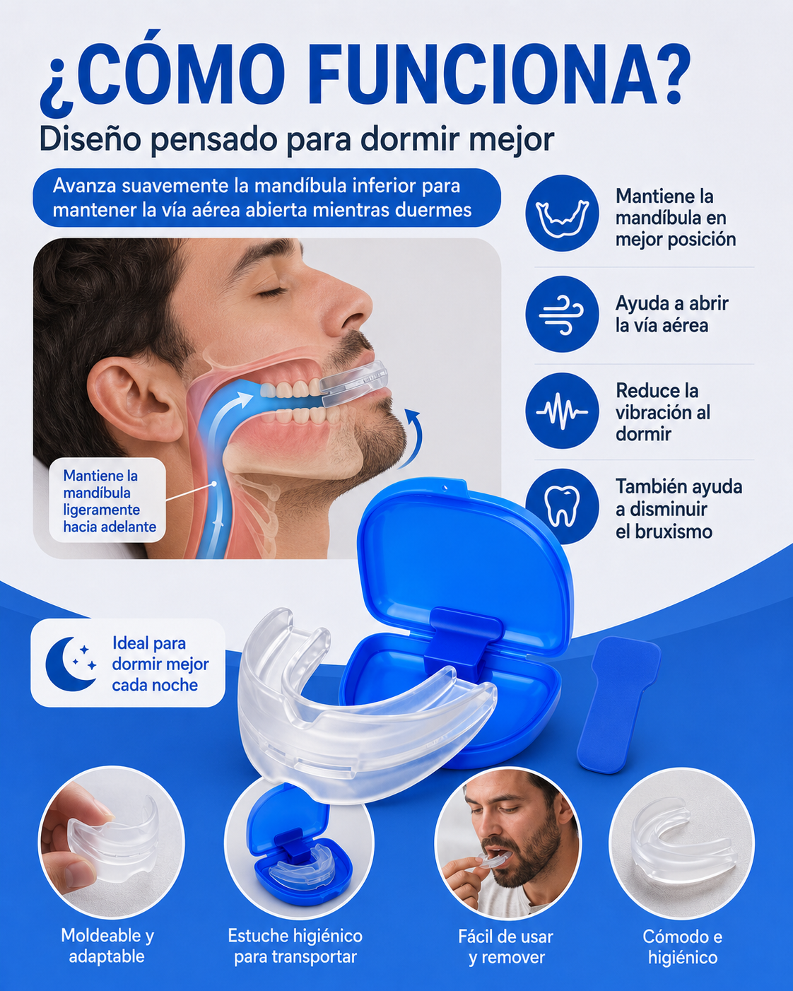 RONQUILESS PRO - Duerme mejor y protege tus dientes