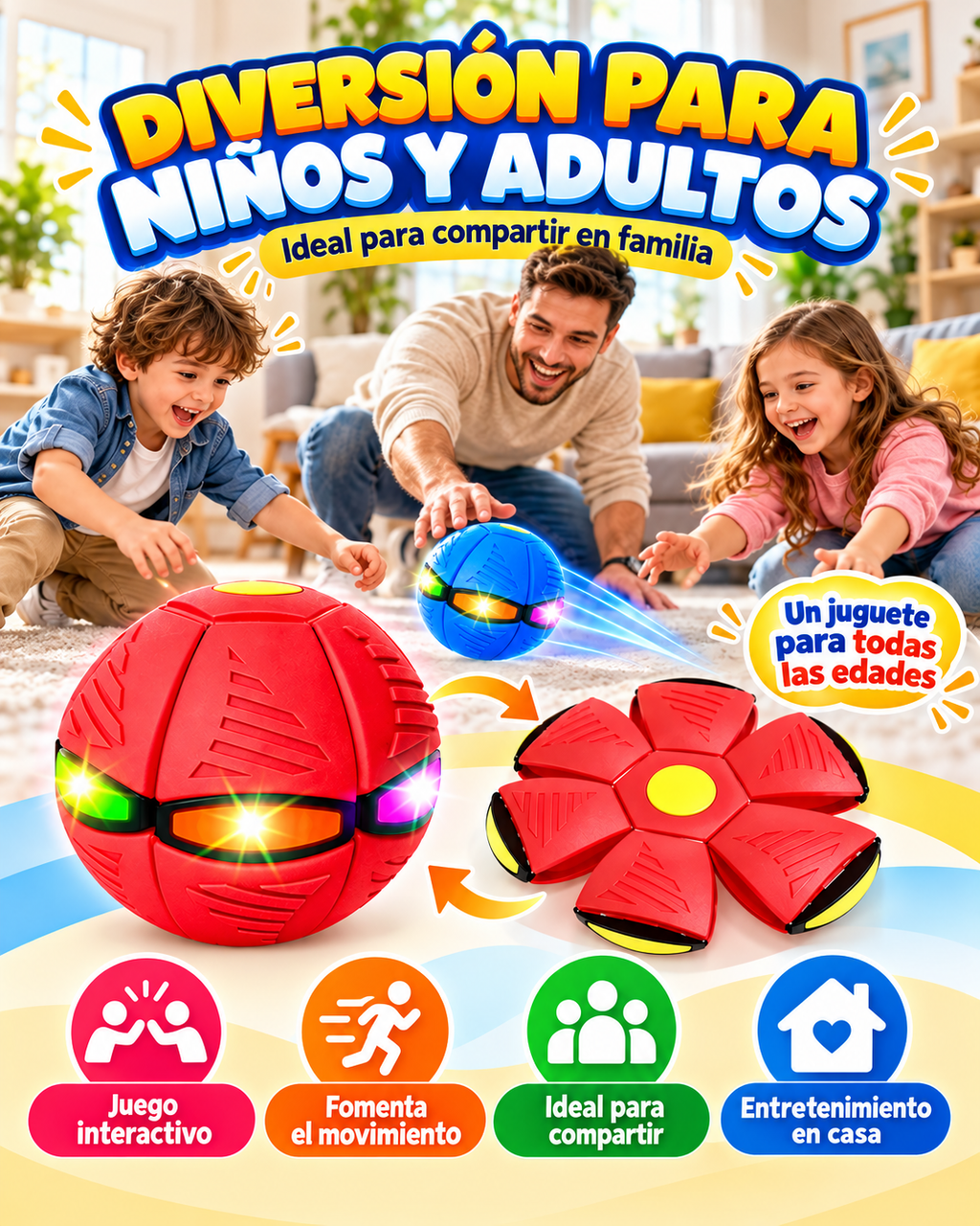 Balón Mágico Transformable - ¡Pasa de disco a pelota en segundos!