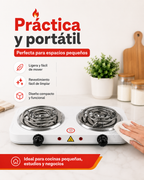 Estufa Eléctrica de Mesa - 2 Quemadores 2000W
