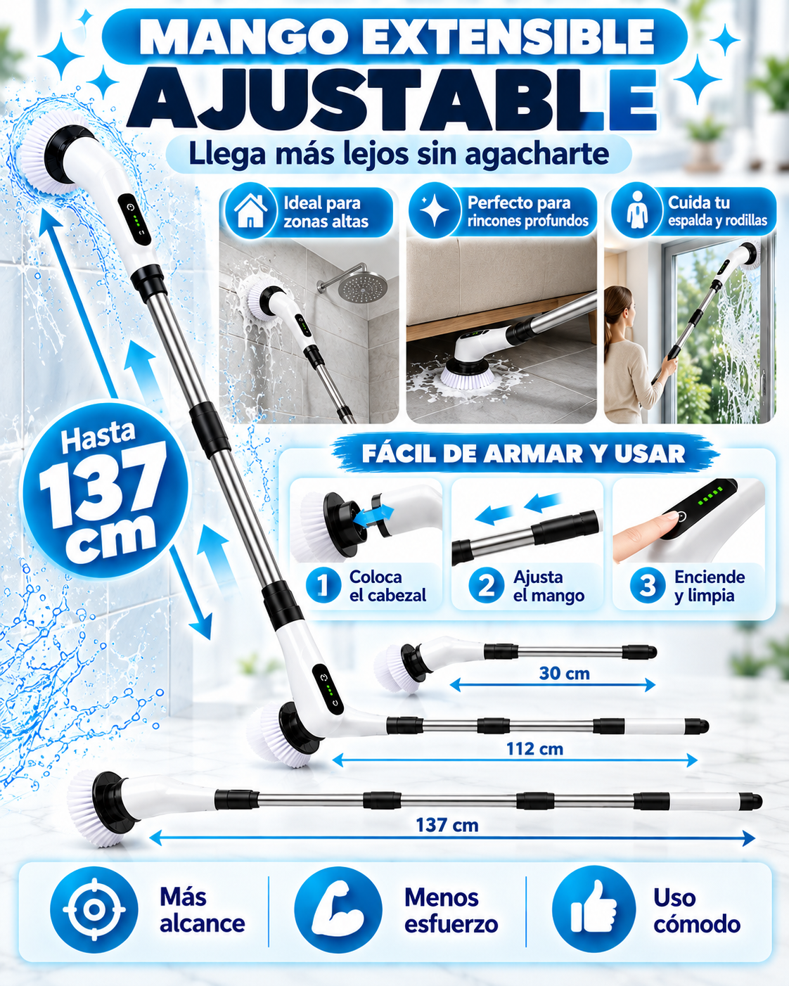Cepillo Eléctrico Multiusos 9 en 1