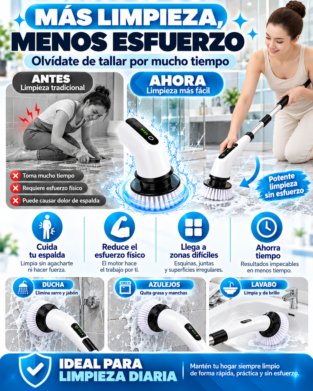 Cepillo Eléctrico Multiusos 9 en 1