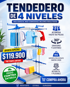 Tendedero de 4 Niveles con Ruedas