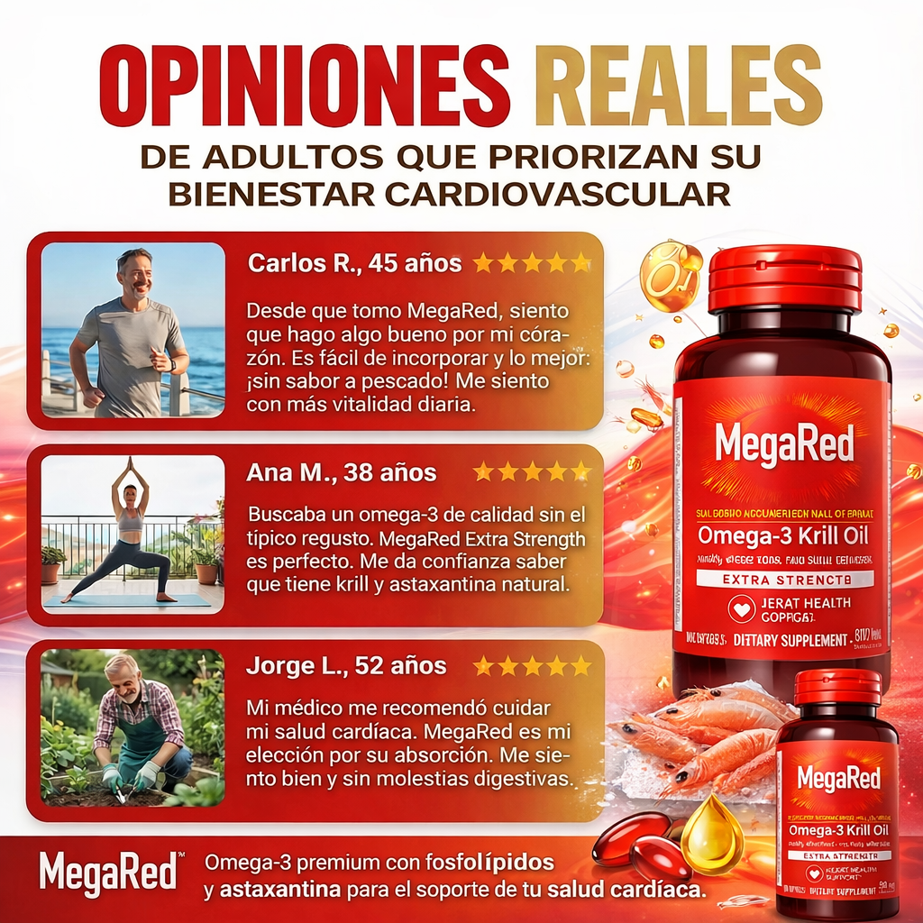 MegaRed® Omega-3 + Krill: Cuida tu corazón, mente y articulaciones