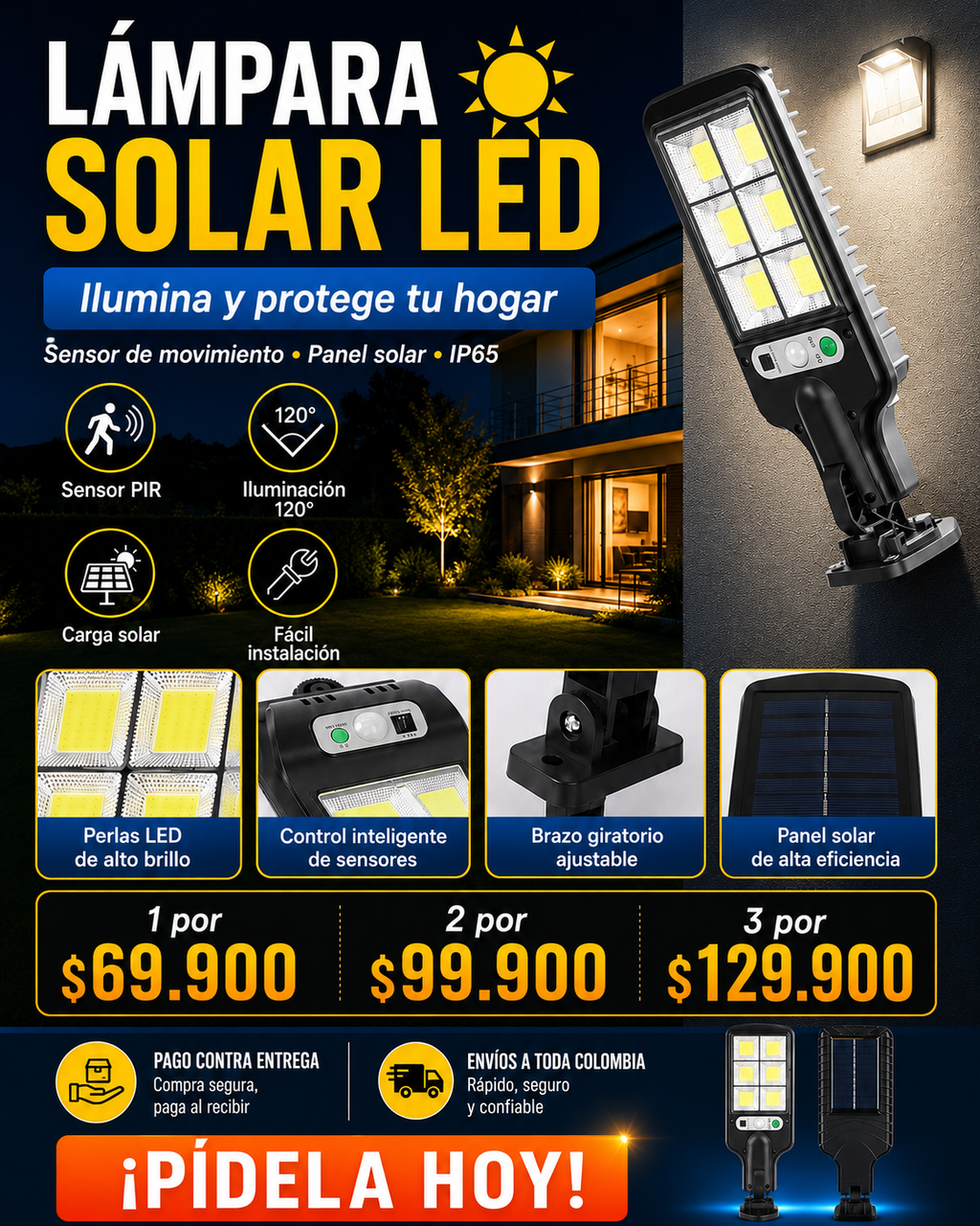 ⚠️ ¿Cansado de pagar facturas de luz cada vez más caras? ¡Empieza a ahorrar desde hoy! ⭐Pide el tuyo ahora!!! Lámpara solar