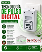 RIDDEX HOGAR SHIELD - Protección Electrónica Contra Plagas Sin Venenos